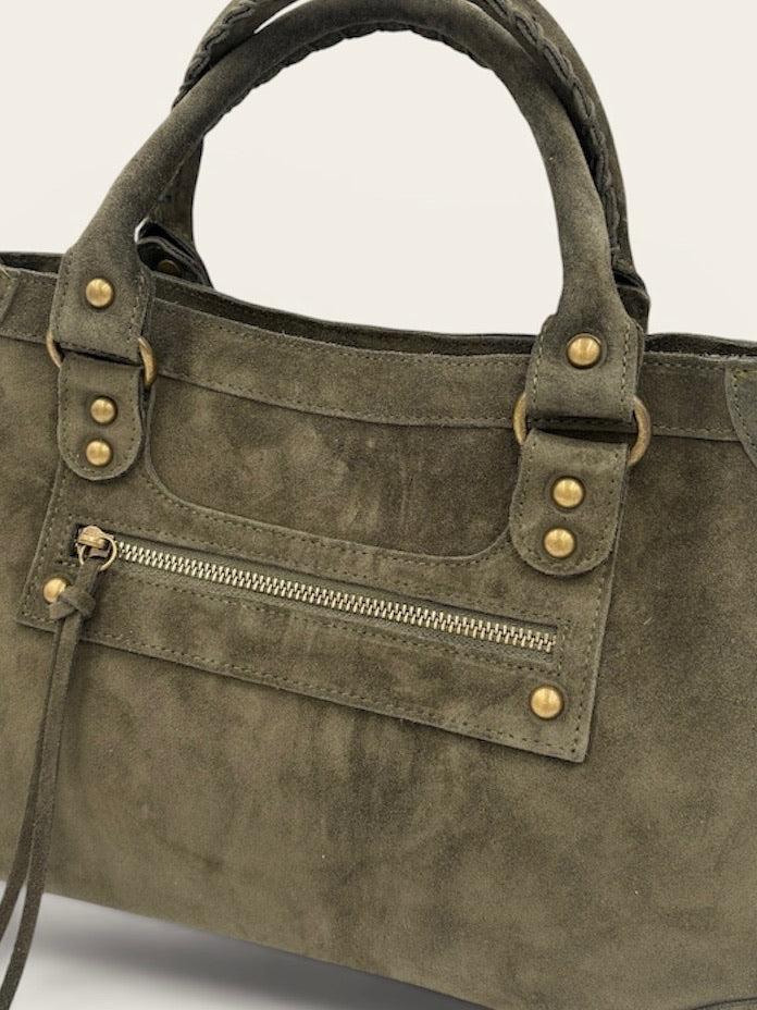 GAGA Sac - Daim Kaki Foncé
