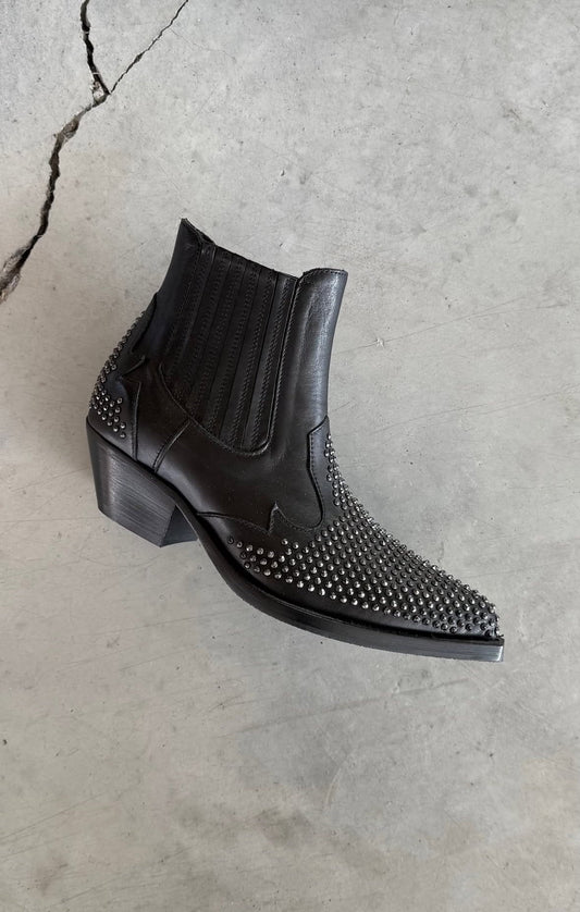 LAURA BELLARIVA Bottes 9706R-20 - Vitello Noire Strass