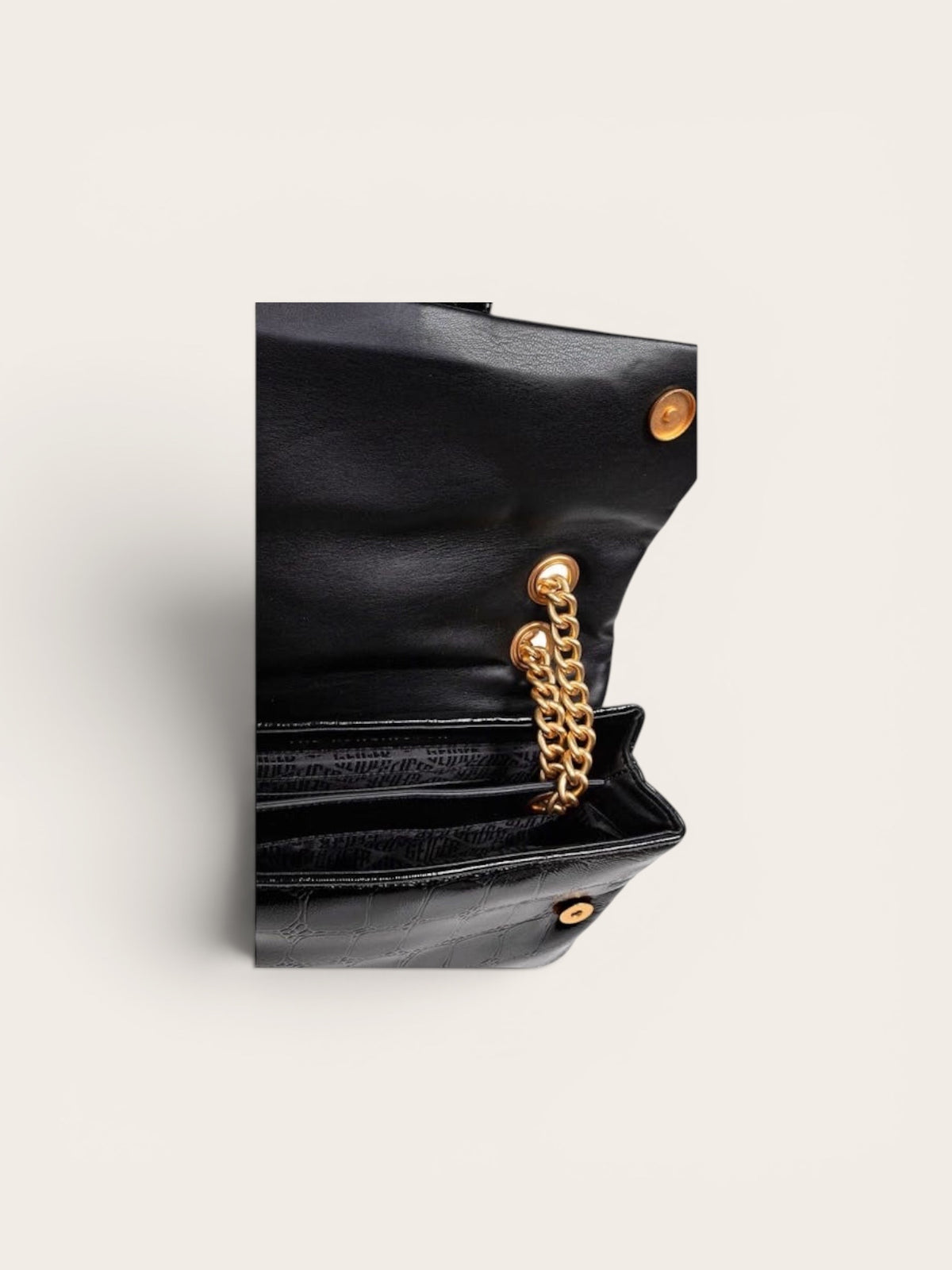 KURT GEIGER Bag Soft Leather Kensington Croc Print - Black