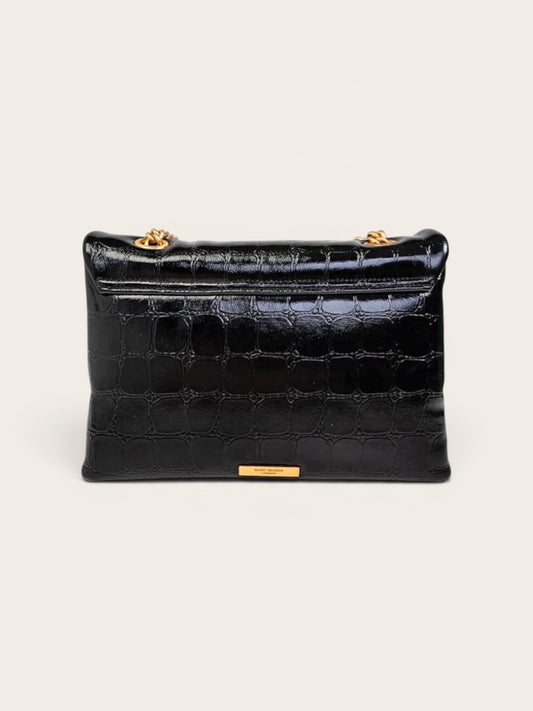KURT GEIGER Bag Soft Leather Kensington Croc Print - Black