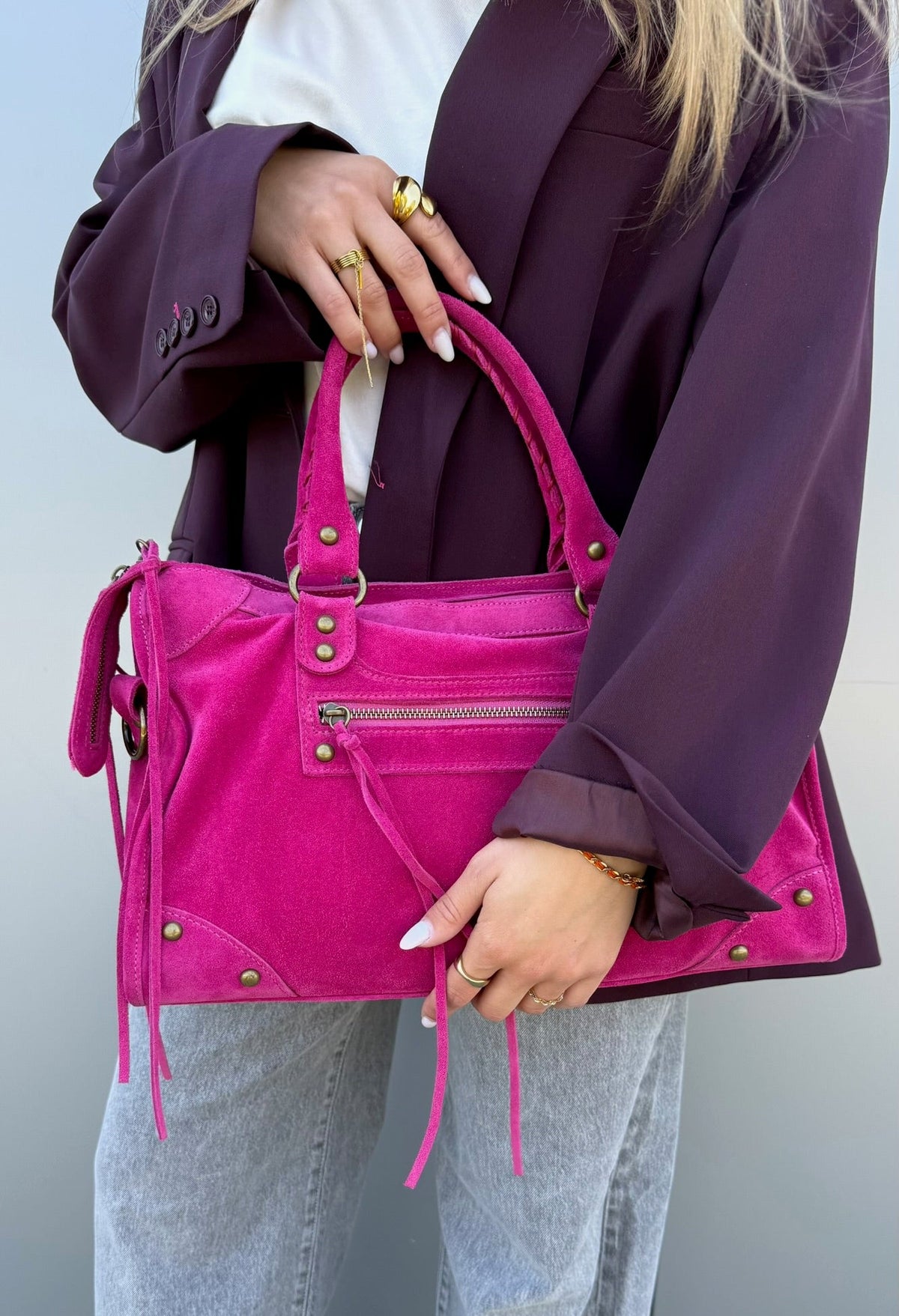 GAGA Sac - Daim Fuschia