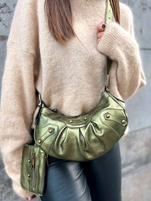 GAGA HALO Sac en cuir - Vert Métalisé