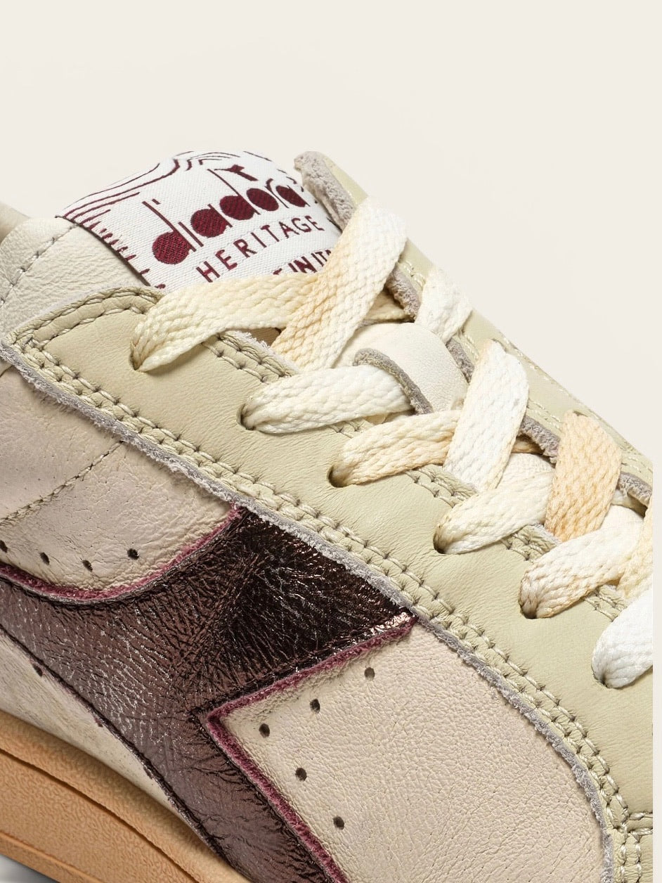 DIADORA Basket Prestige Aged Italia - Cuir Bordeaux