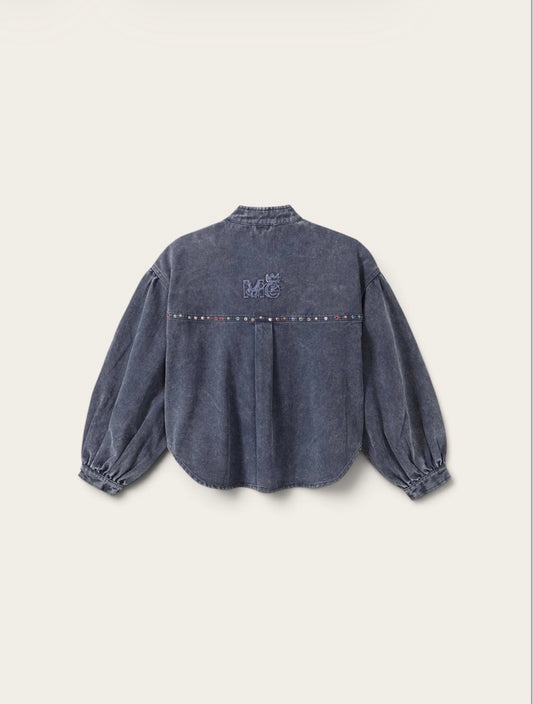ME369 Veste en jeans Roux Rivets - Bleu Marine