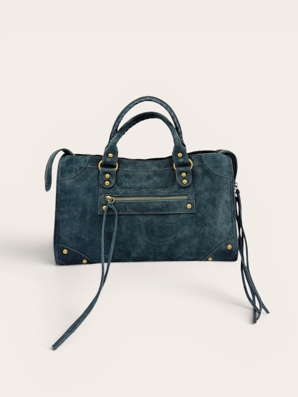 Gaga Petrol Blue Suede Bag E2640PA00BE