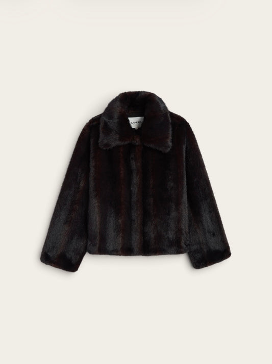 APPARIS Veste Fourrure Elis Shaved Mink - Noir