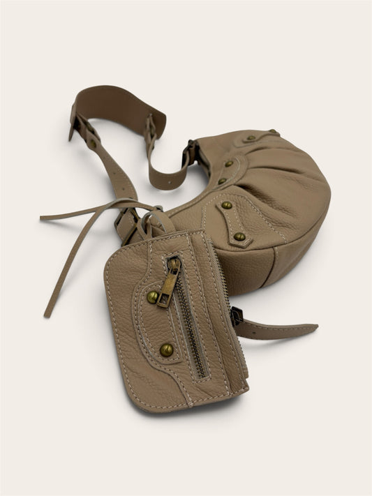 GAGA HALO Sac en cuir - Beige Taupe