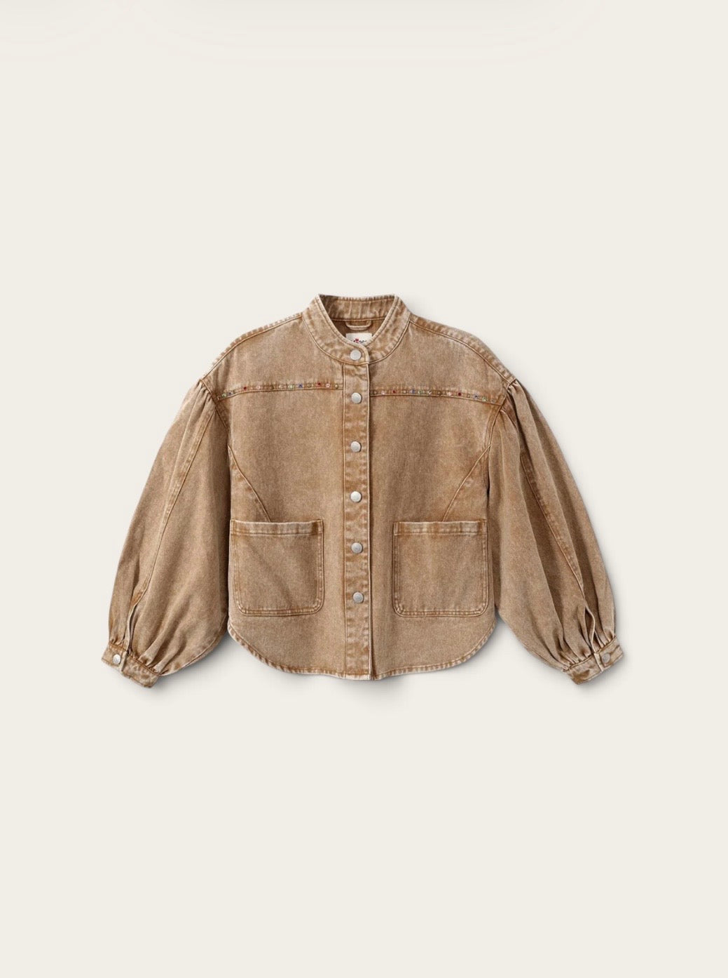 ME369 Veste en jeans Roux Rivets - Moutarde