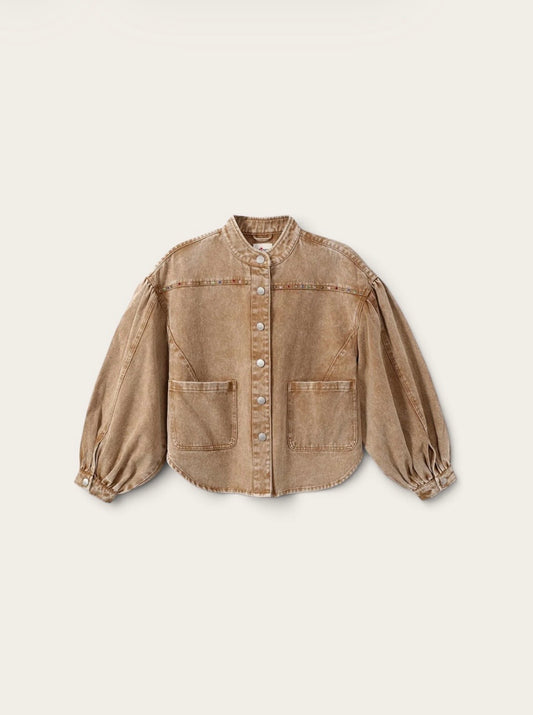 ME369 Veste en jeans Roux Rivets - Moutarde