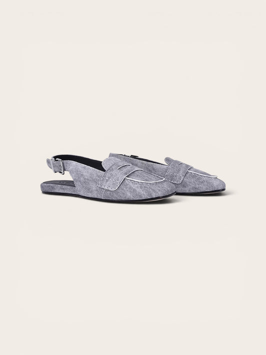 LAURA BELLARIVA Mule 2034 Jeans Grey, Cuoio Nero