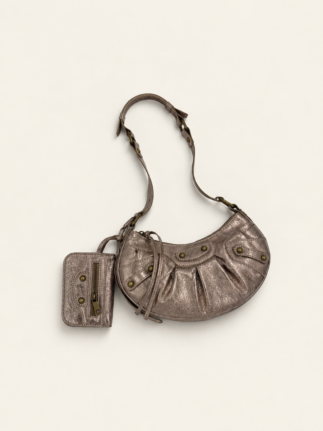 GAGA HALO Sac en cuir - Taupe Métalisé