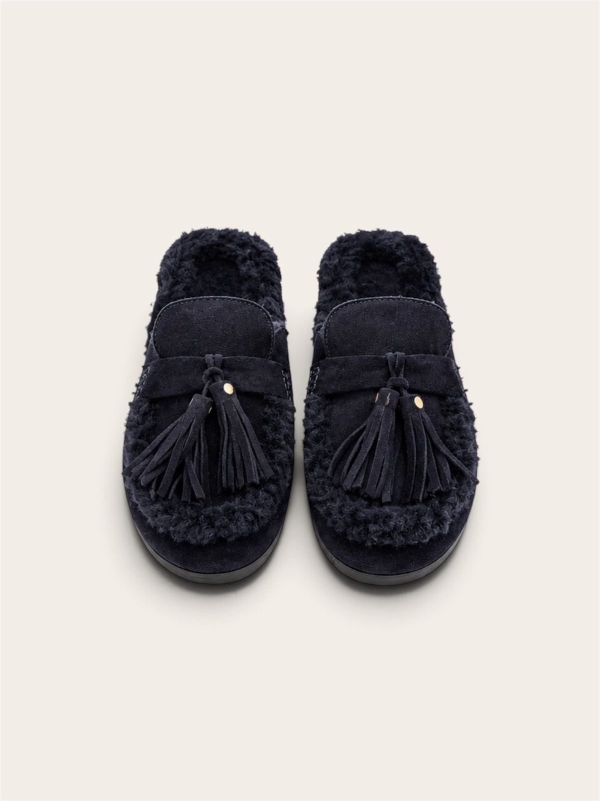 POSA Ranch Tassel Mule - Suede Bleu Nuit