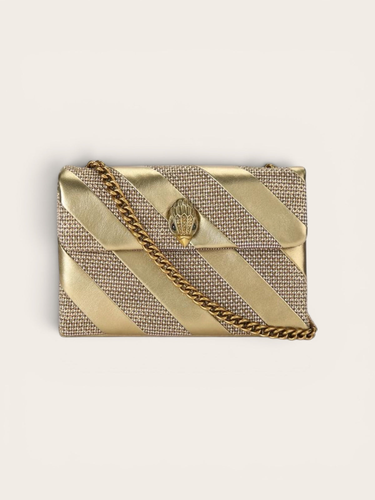 KURT GEIGER Bag Leather/F Abric - Gold/Bronze