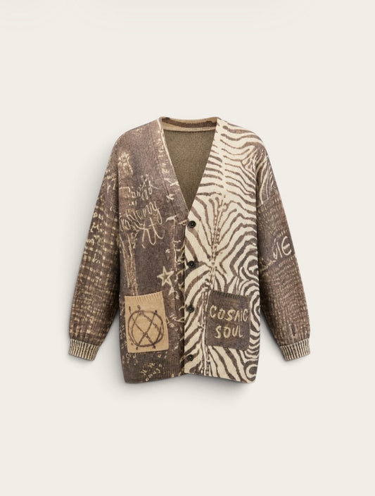 ME369 Cardigan Liv Imprimé - Noir Muse
