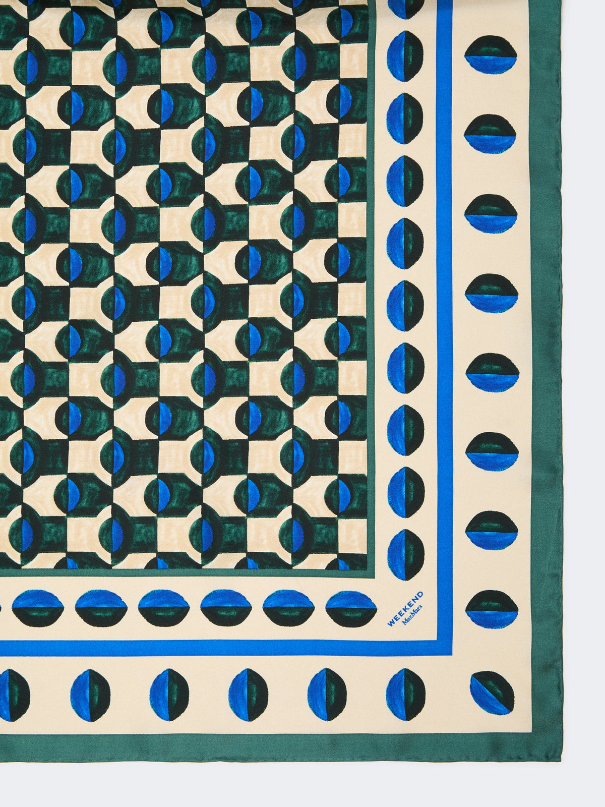 MAX MARA WKONESTO Foulard en soie imprimé - Vert Foncé