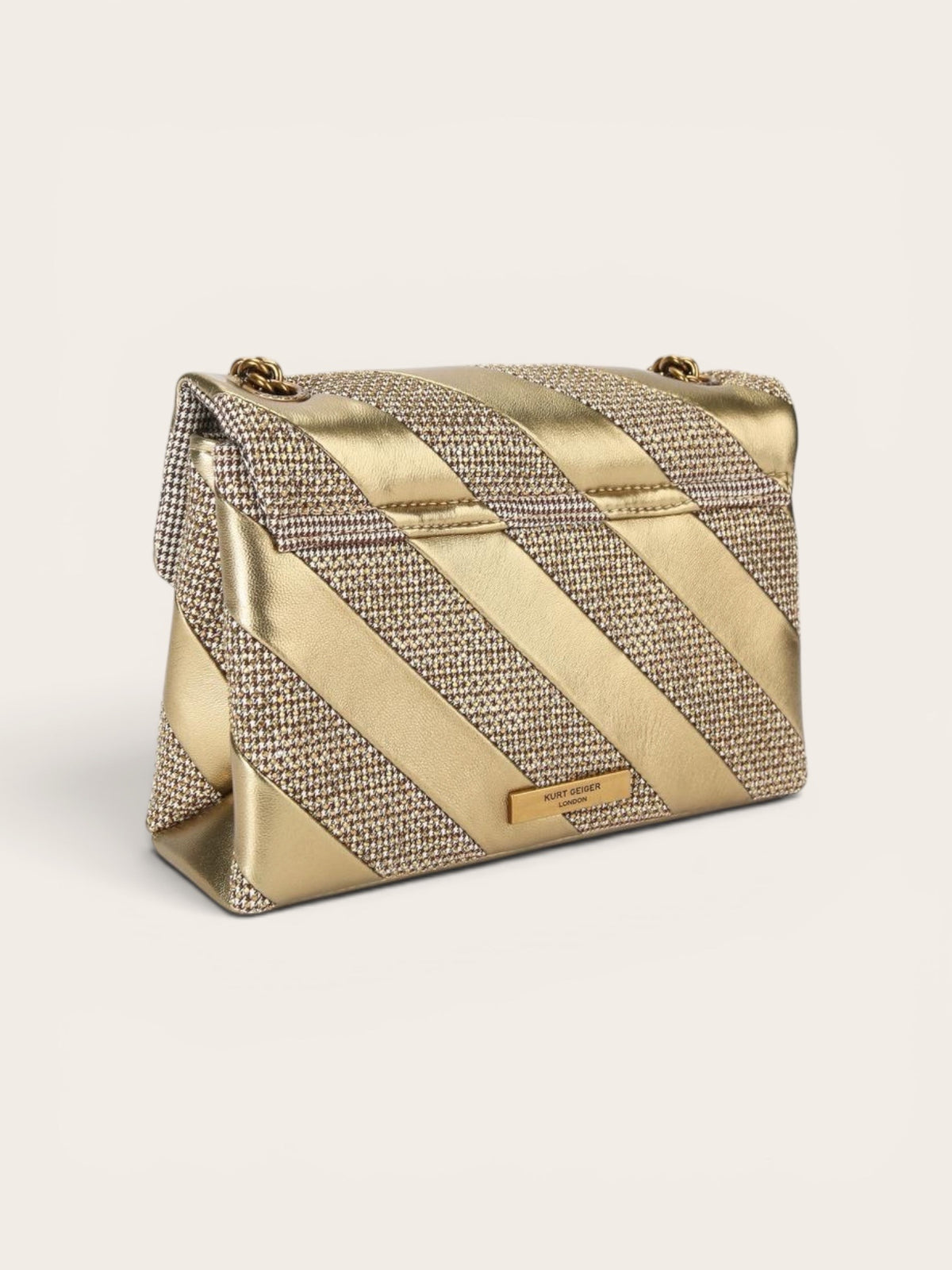 KURT GEIGER Bag Leather/F Abric - Gold/Bronze