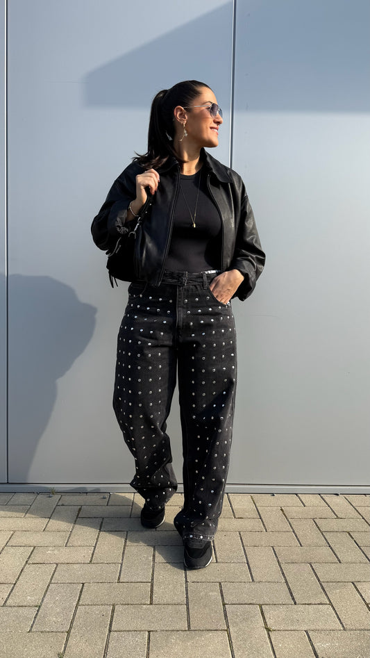 Haute L'amitié Jeans à clous - Noir