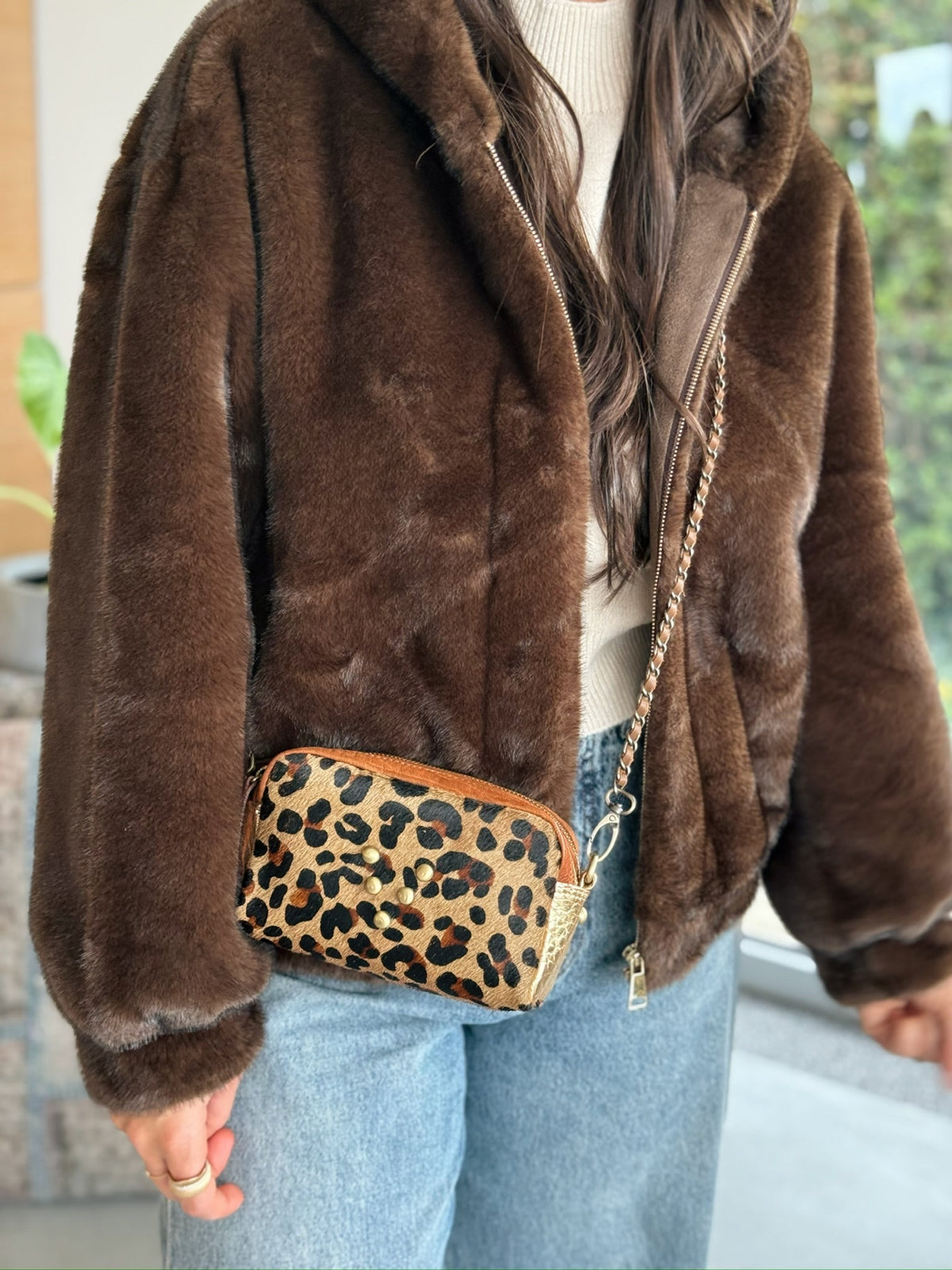 VIRGINIE DARLING Sac Make-me Up Petit - Pony Leopard