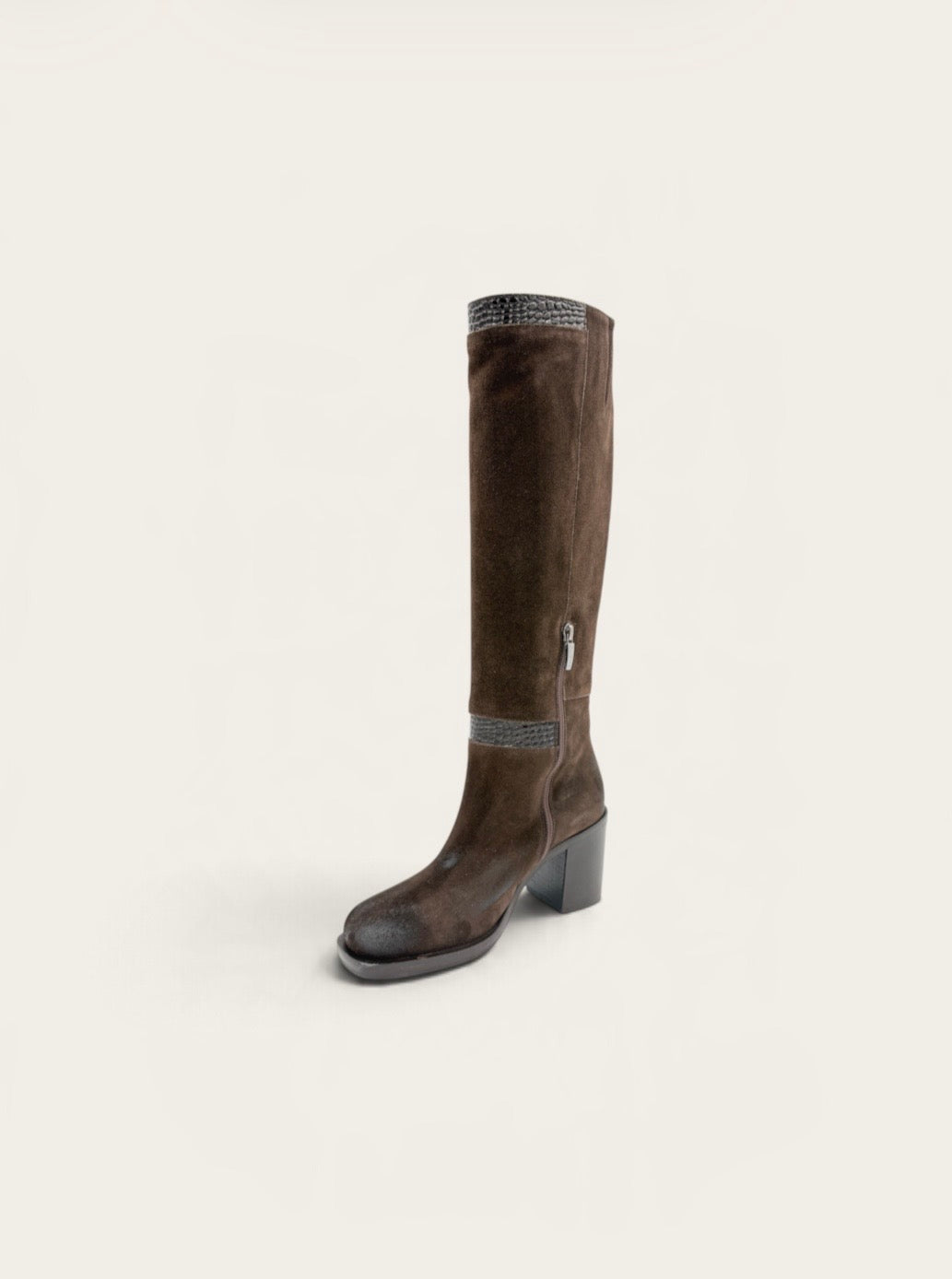 LAURA BELLARIVA Bottes Hautes 3222B - En Daim Brunes