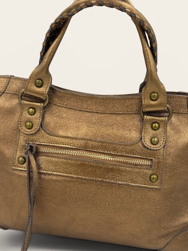 GAGA Sac - Cuir Métallique Bronze