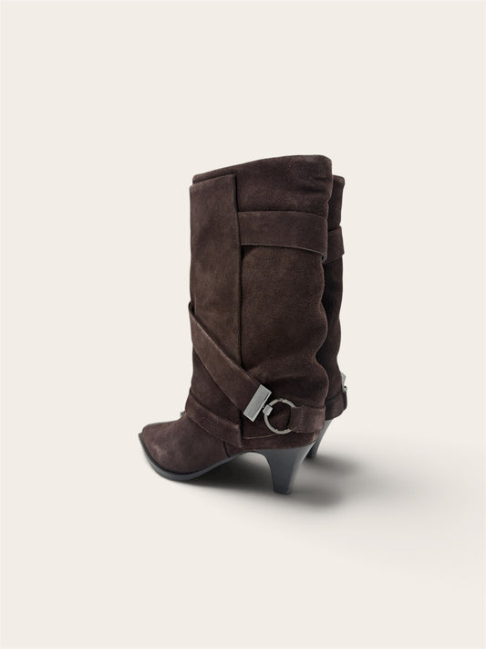 JEANNOT Bottes BJ553B - Velour Tdmoro/Marron foncée