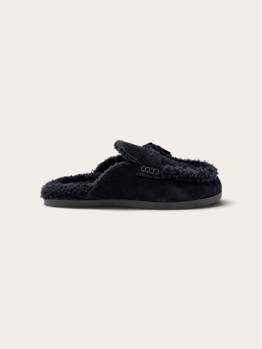 POSA Ranch Tassel Mule - Suede Bleu Nuit