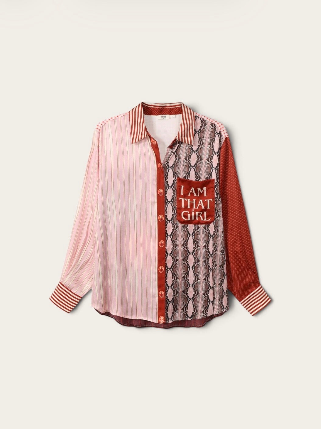 ME369 Chemise Imprimée Isabel - Aura Rouge