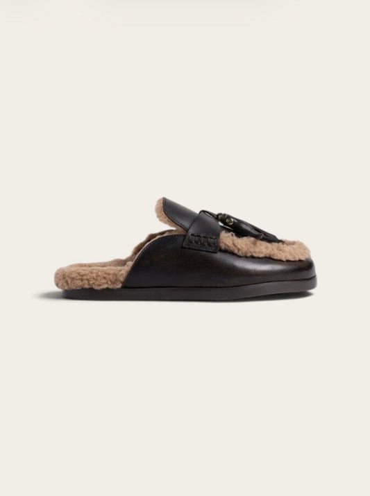 POSA Ranch Tassel Mule - Cuir Café