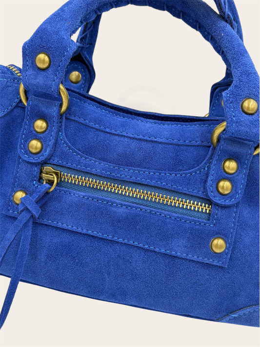 GAGA Mini Sac - Daim Bleu Electrique