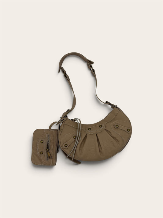 GAGA HALO Sac en cuir - Beige Taupe