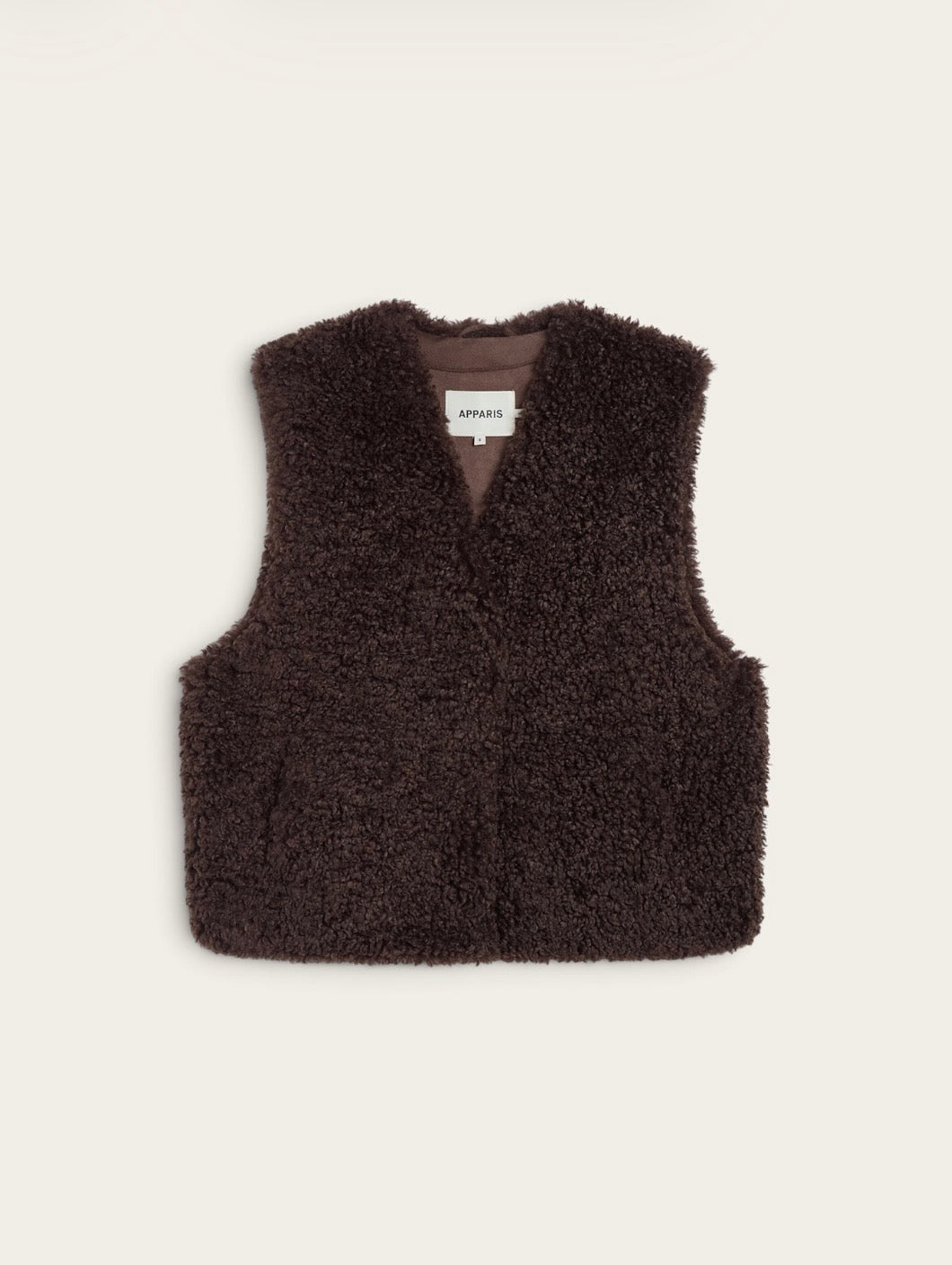 APPARIS Veste sans manches Lyle Bouclette - Brun