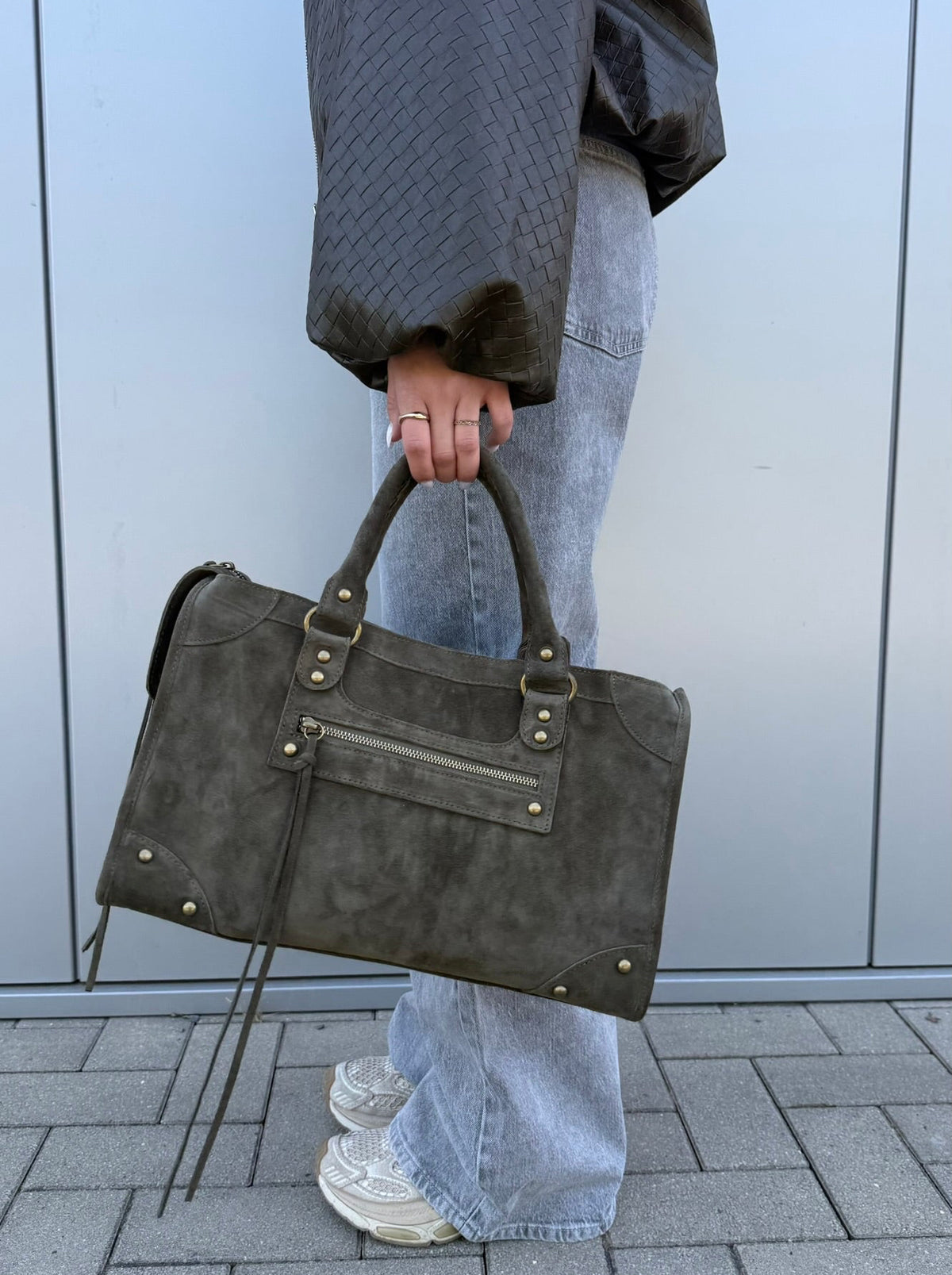 Bag gaga light khaki suede E2640PA00BE