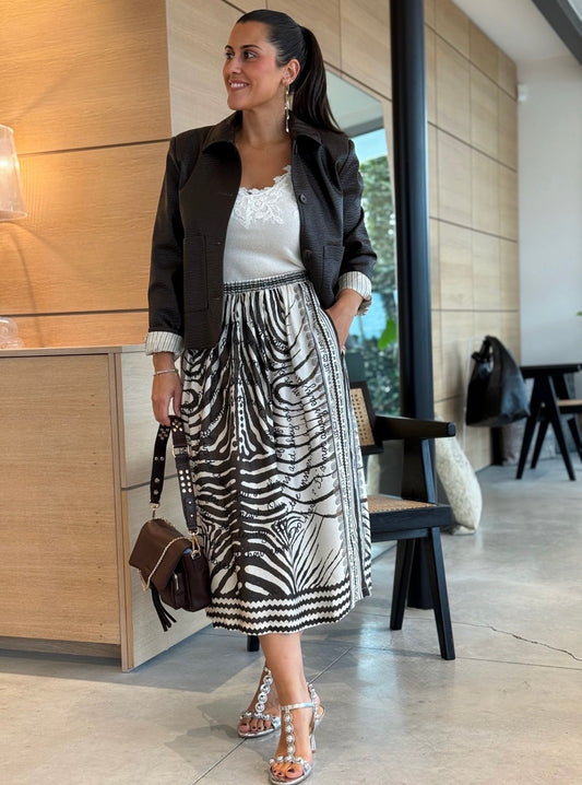 ME369 Jupe Vanessa Midi - Noir Muse