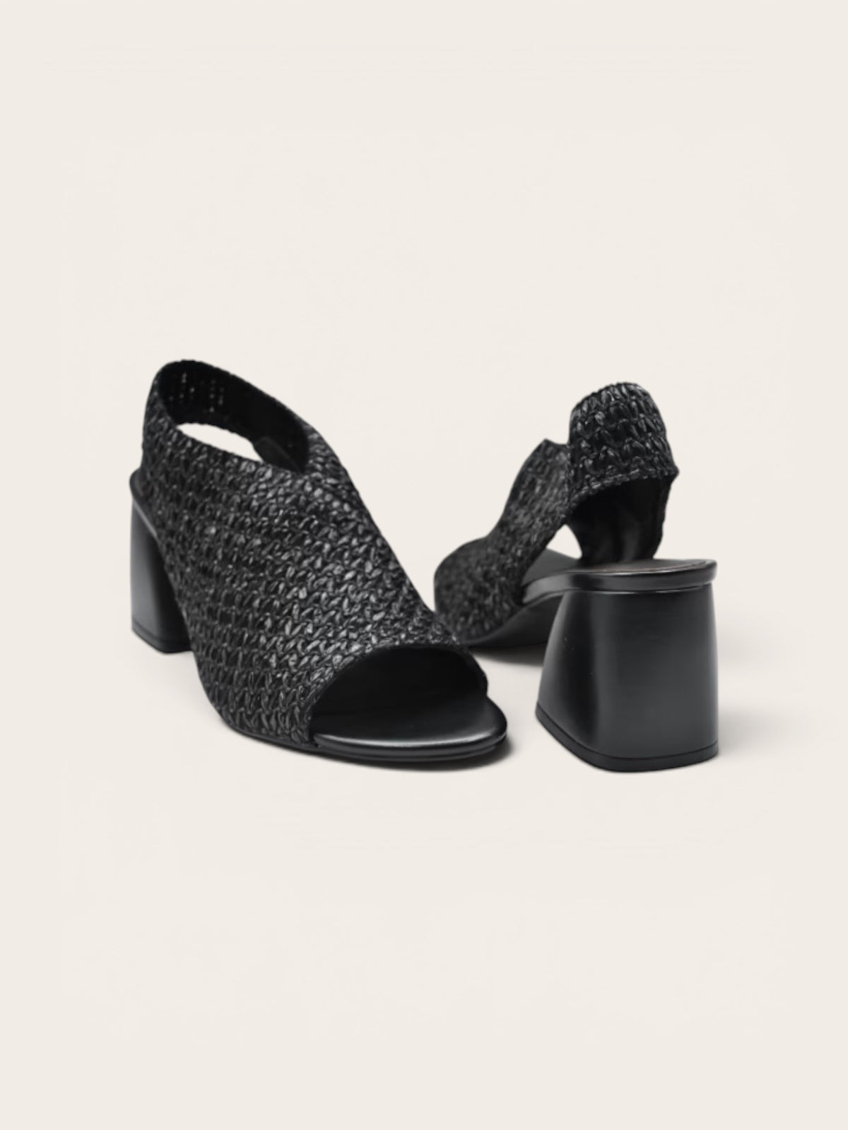 JEANNOT Heels AJ625A - Rafia Nero