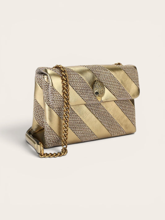 KURT GEIGER Bag Leather/F Abric - Gold/Bronze