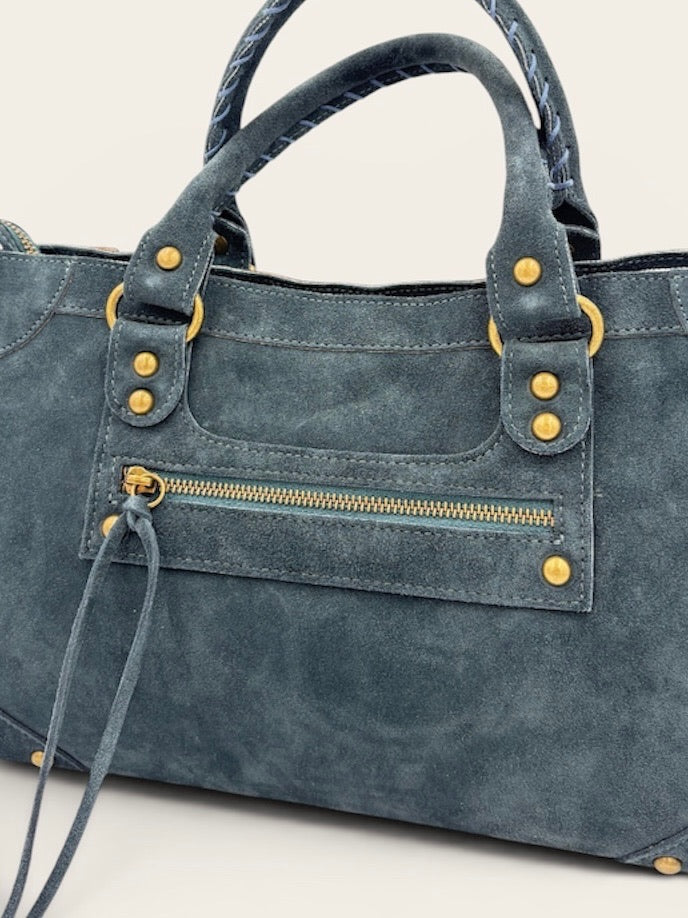 GAGA Sac - Daim Bleu Pétrole
