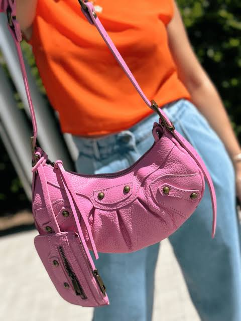 GAGA HALO Sac en cuir - Rose Fuschia