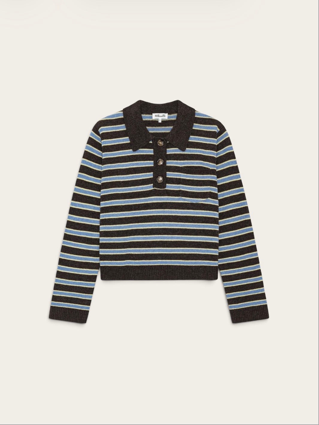 BAUM Polo Cori - Ligné Bleu et Brun