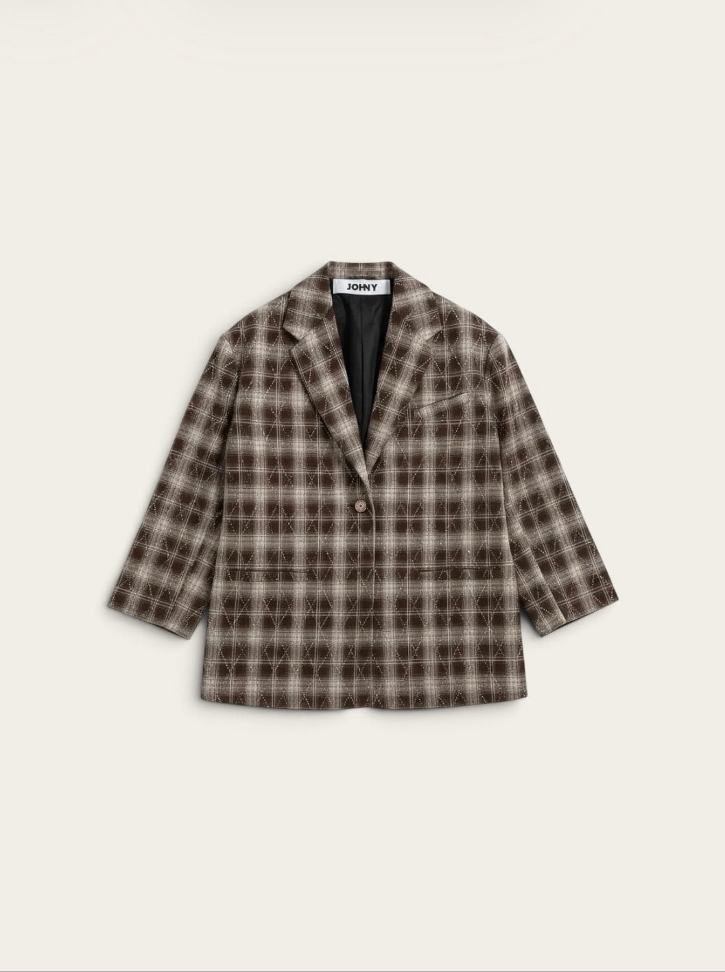 JOHNY Blazer Lola Check Strass - Marron/Argenté