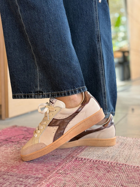 DIADORA Basket Prestige Aged Italia - Cuir Bordeaux