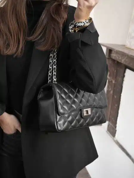 Sac Coco Medium noir (argenté) – Image 2