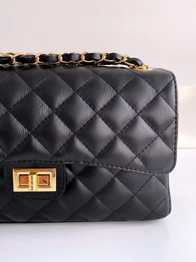 Sac Coco Medium noir et doré Boutique Pastel