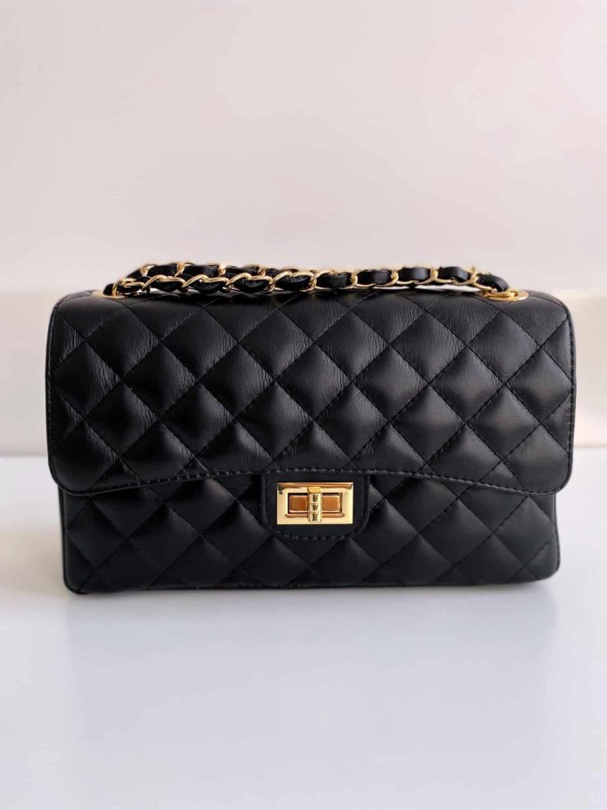 Sac Coco Medium noir et doré Boutique Pastel