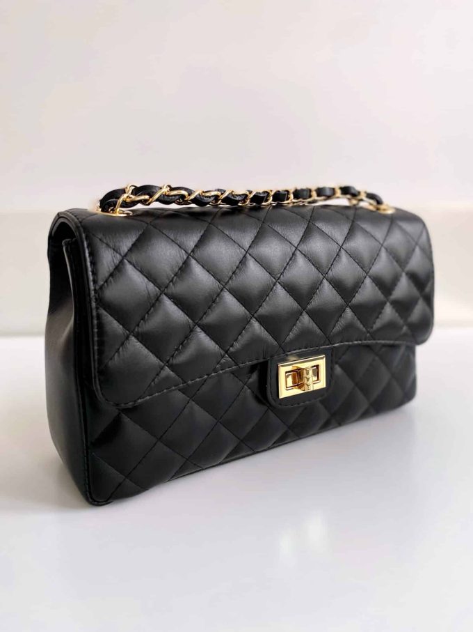 Sac Coco Medium noir et doré Boutique Pastel