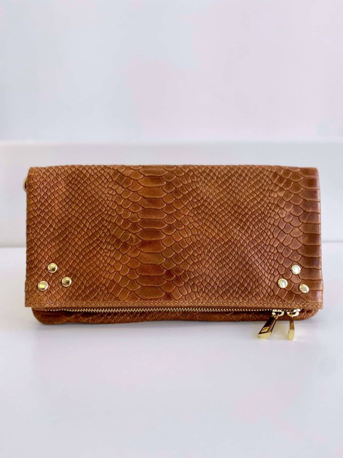 Pochette Ziggy rock camel chaîne dorée