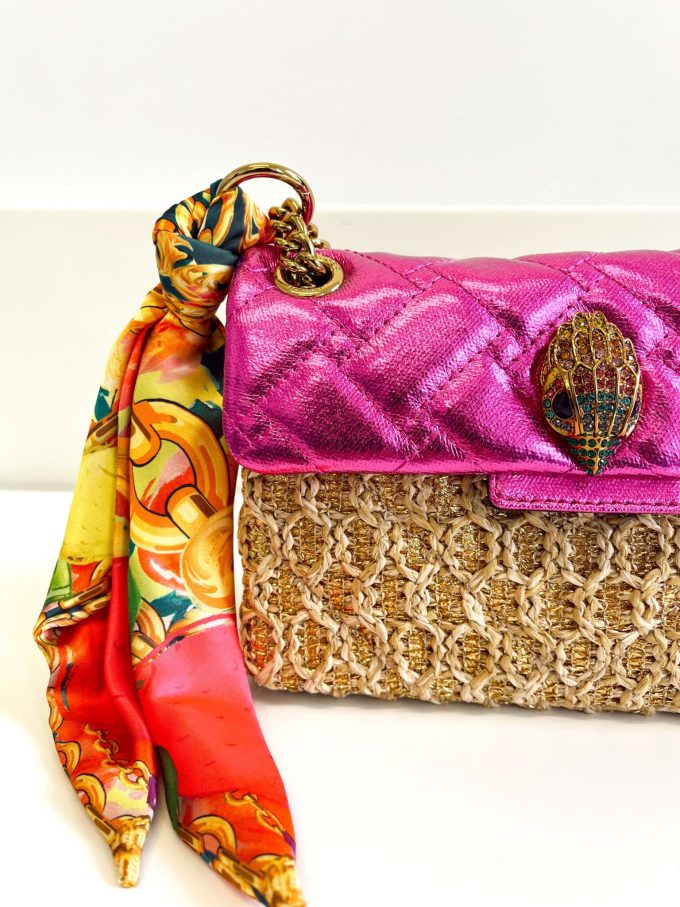 SAC KURT GEIGER - Mini Kensington Raffia Fuchsia – Image 3
