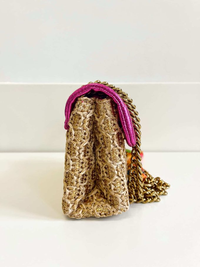 SAC KURT GEIGER - Mini Kensington Raffia Fuchsia – Image 5