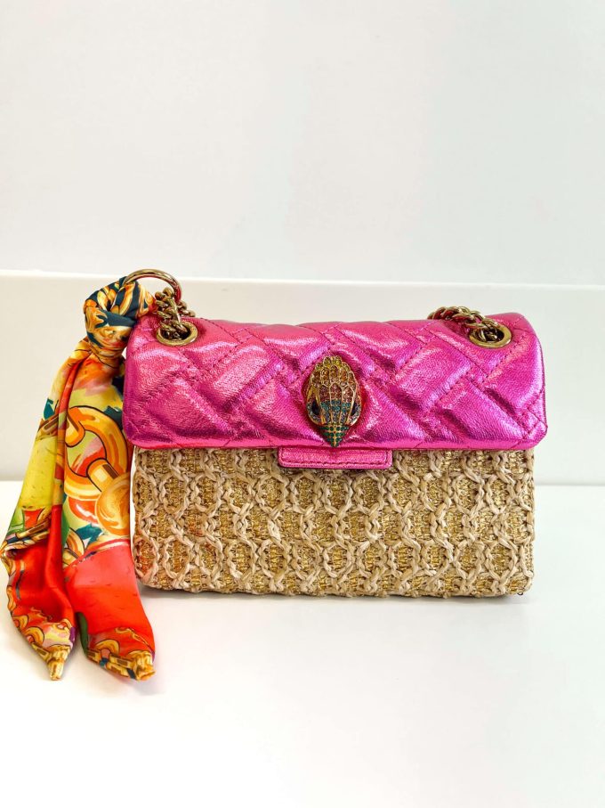 SAC KURT GEIGER - Mini Kensington Raffia Fuchsia