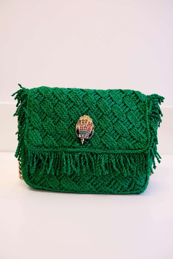 SAC KURT GEIGER - Crochet Fringe Kensington vert