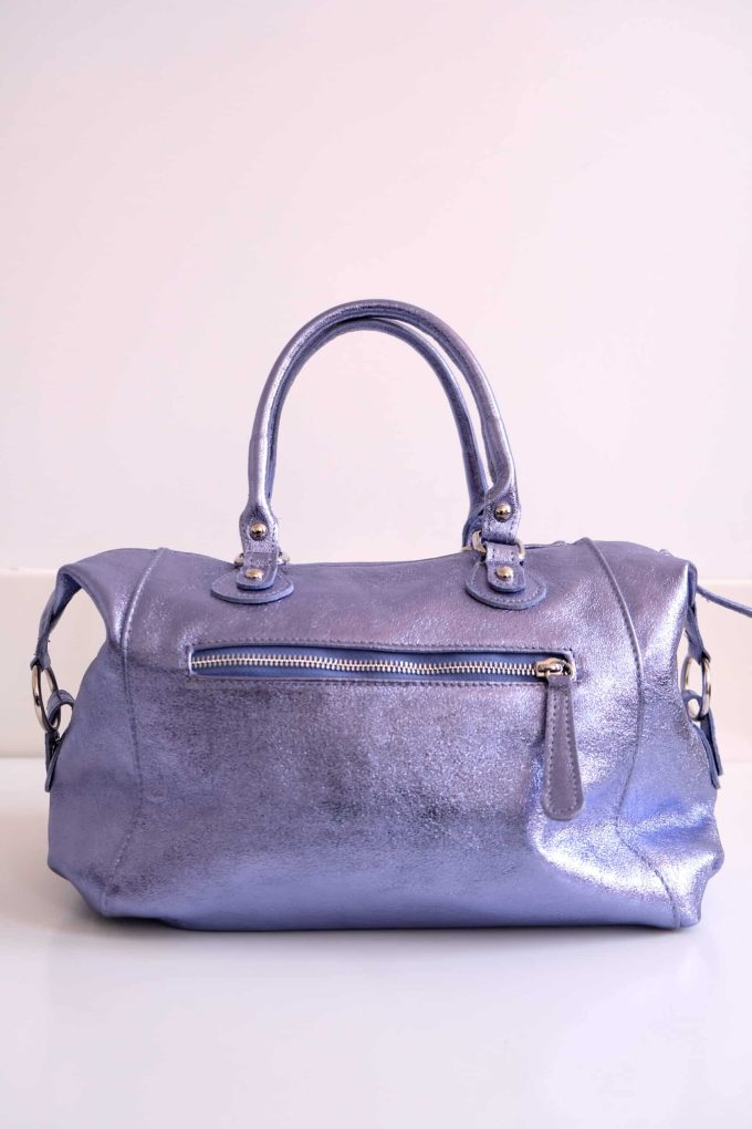 Sac flash en cuir métallisé mauve – Image 4
